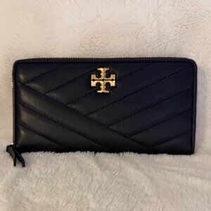 Tory Burch Kira Chevron Black Leather Wallet